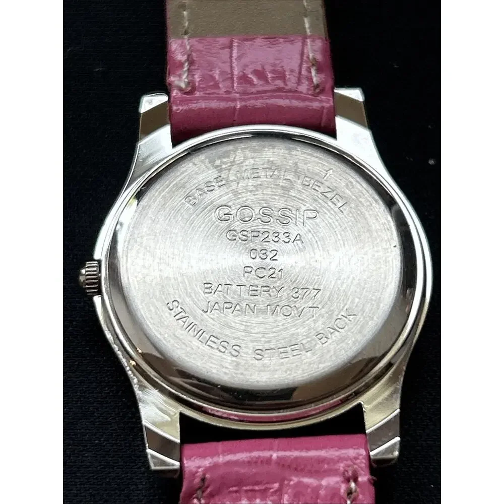 Gossip Silver Tone Pink Band Women’s Quartz Watch